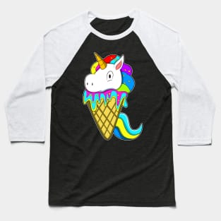 Unicorn with Waffle Ice cream Baseball T-Shirt